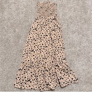 Spotted Strapless Maxi Dress